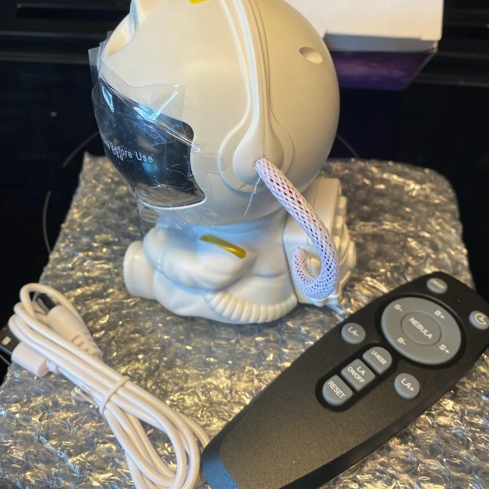 White Astronaut Night Light Projector - Cosmic Star Effects